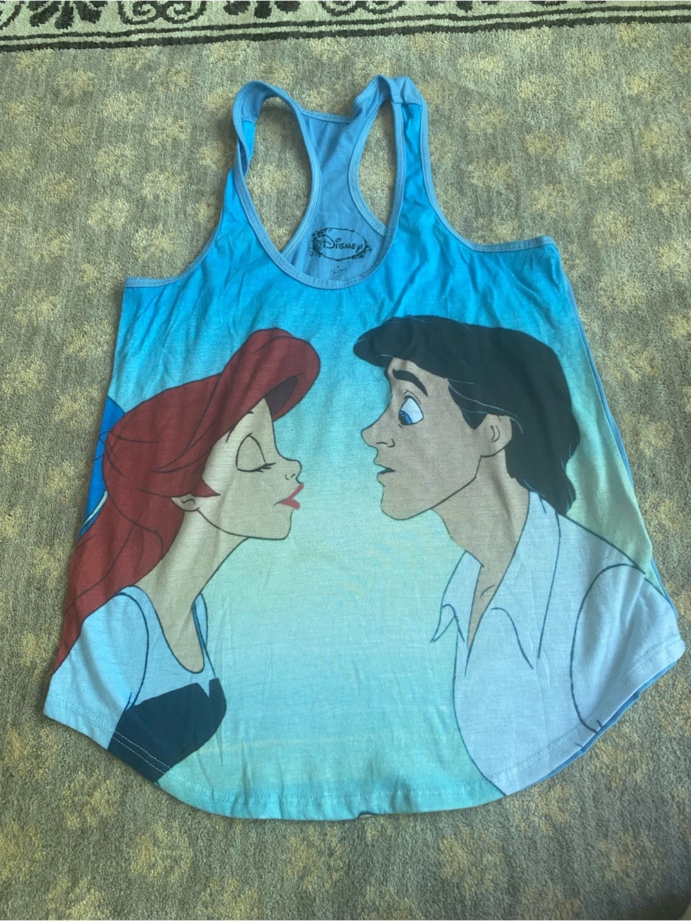 Disney Blue Ombre Racerback Tank with Ariel & Eric Graphic